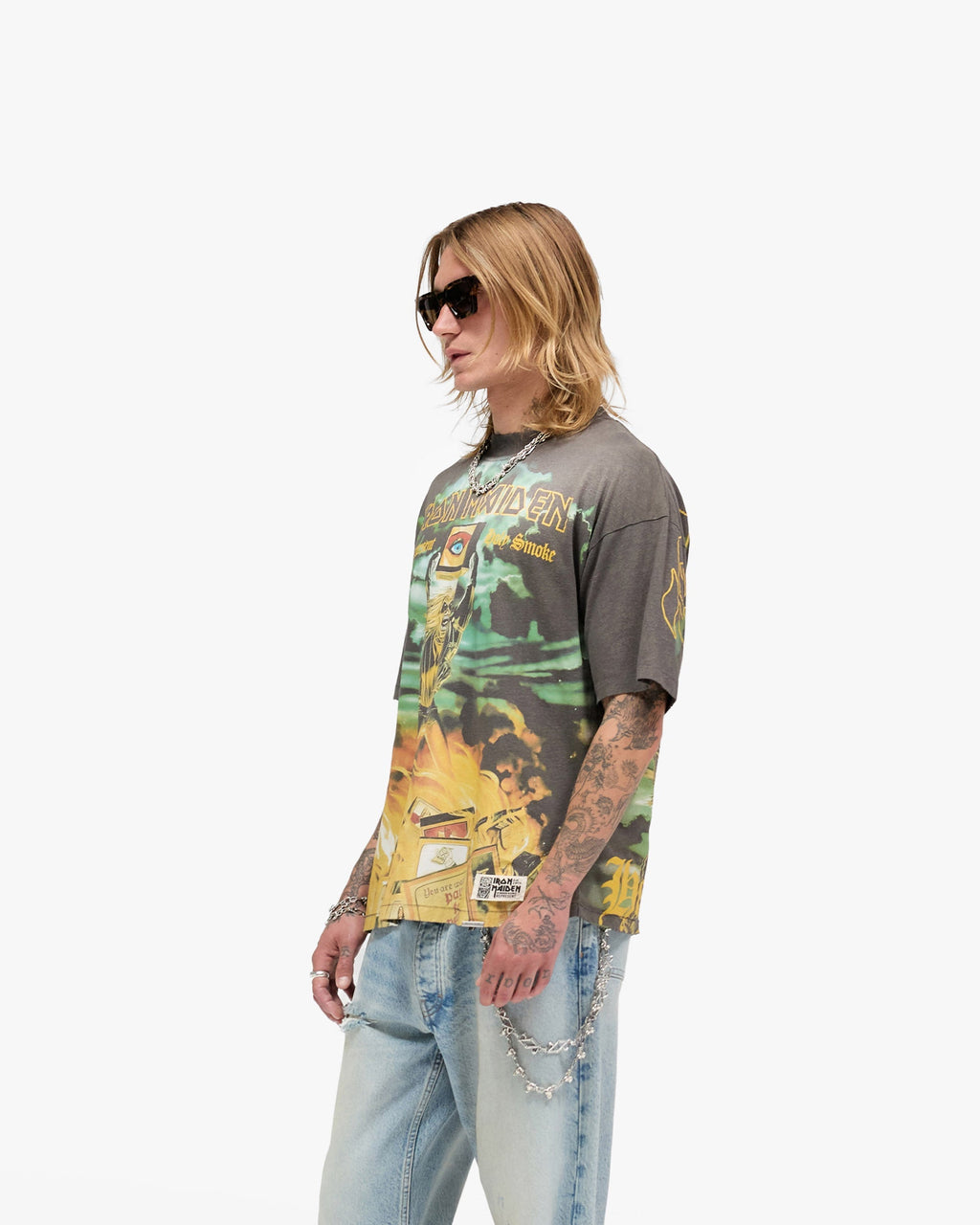 Represent X Iron Maiden Holy Smoke T-Shirt - Sunfade Grey
