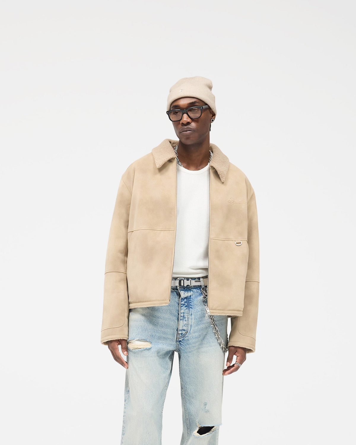 Faux Shearling Jacket - Cafe