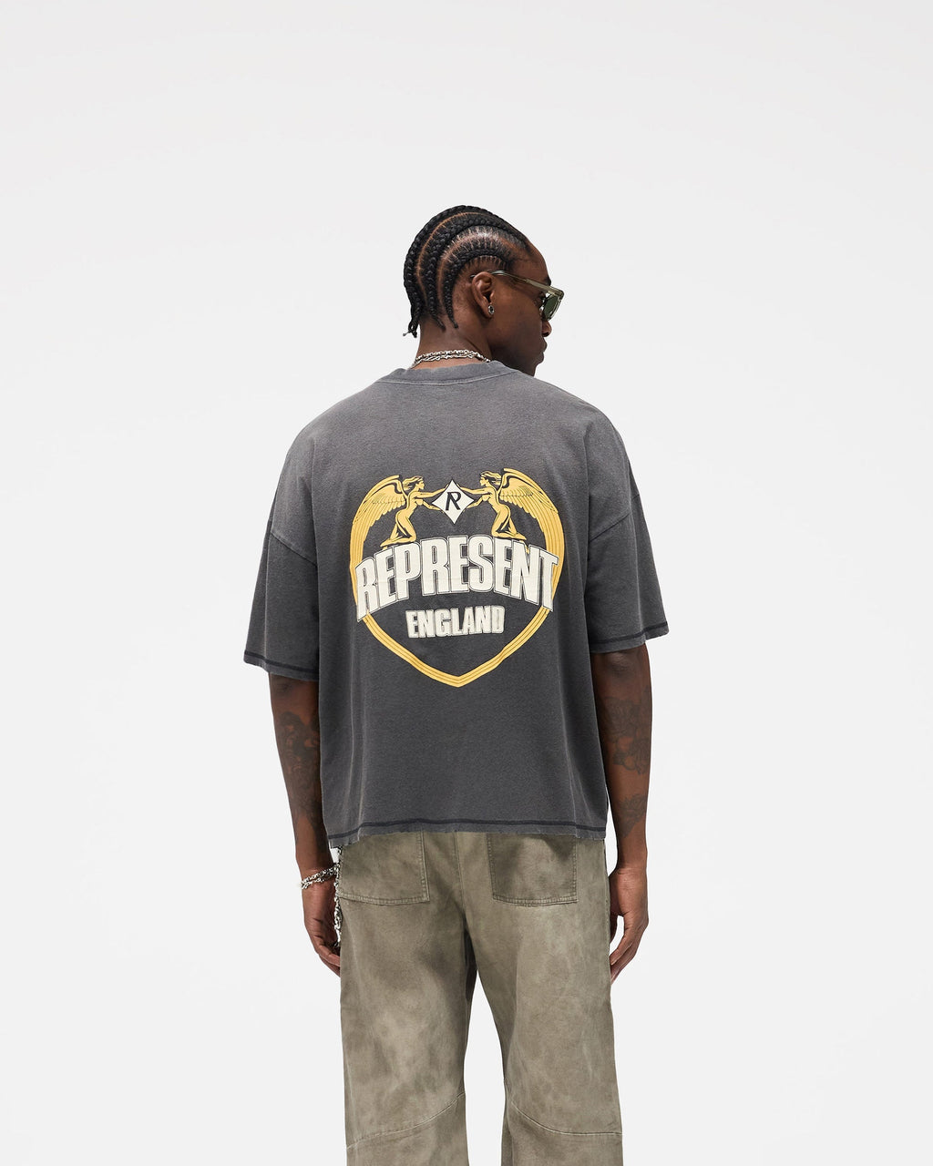 Angel Border T-Shirt - Stained Black