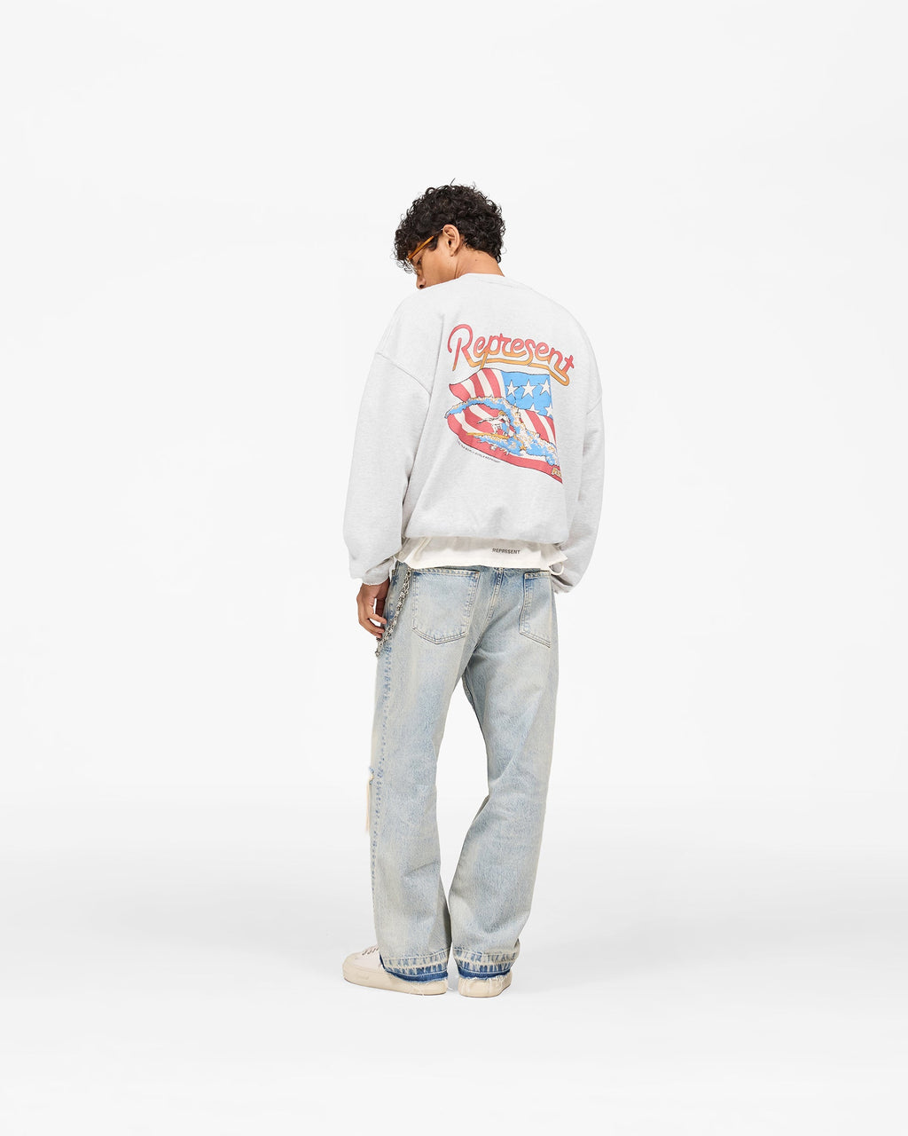 Represent x Beach Boys Americas Band Sweater - Ice Grey Marl