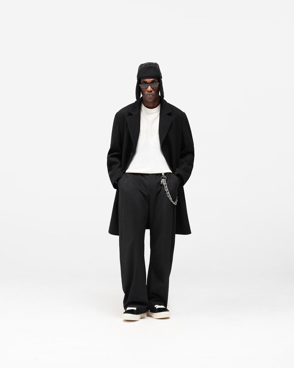 Relaxed Overcoat - Jet Black