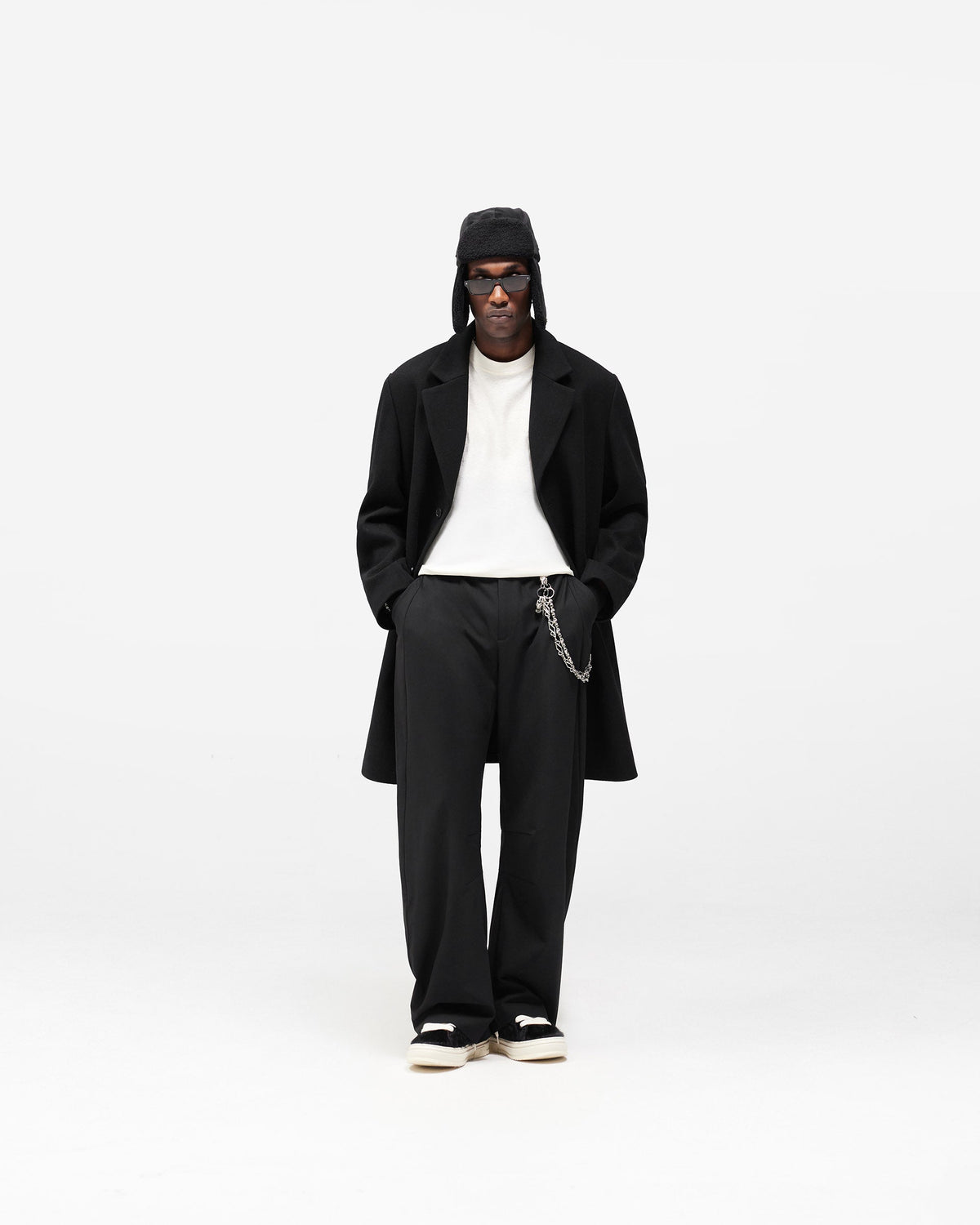 Relaxed Overcoat - Jet Black