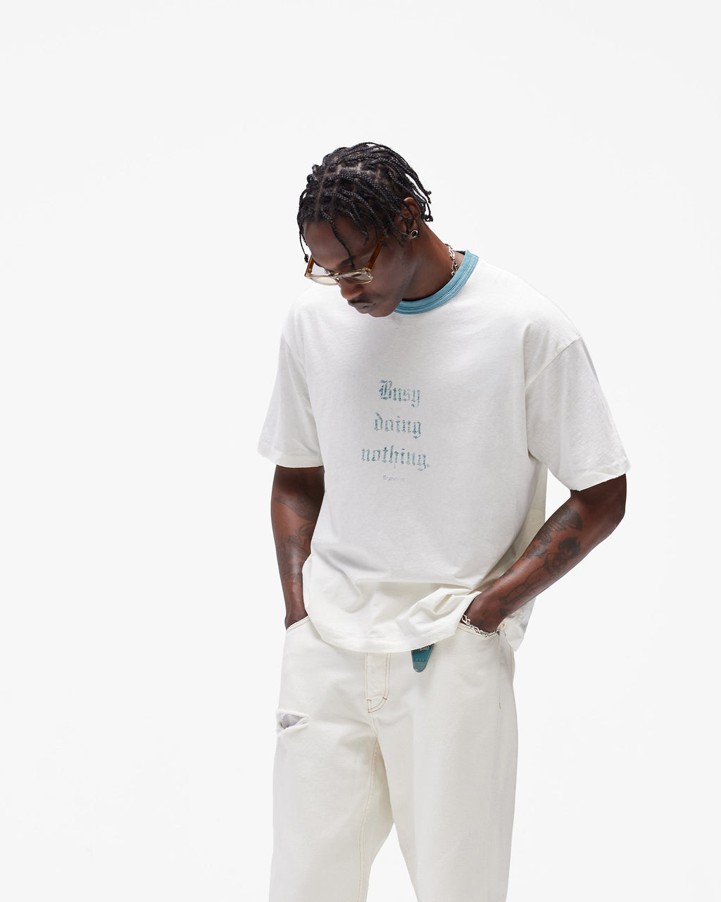 Busy Doing Nothing T-Shirt - Flat White