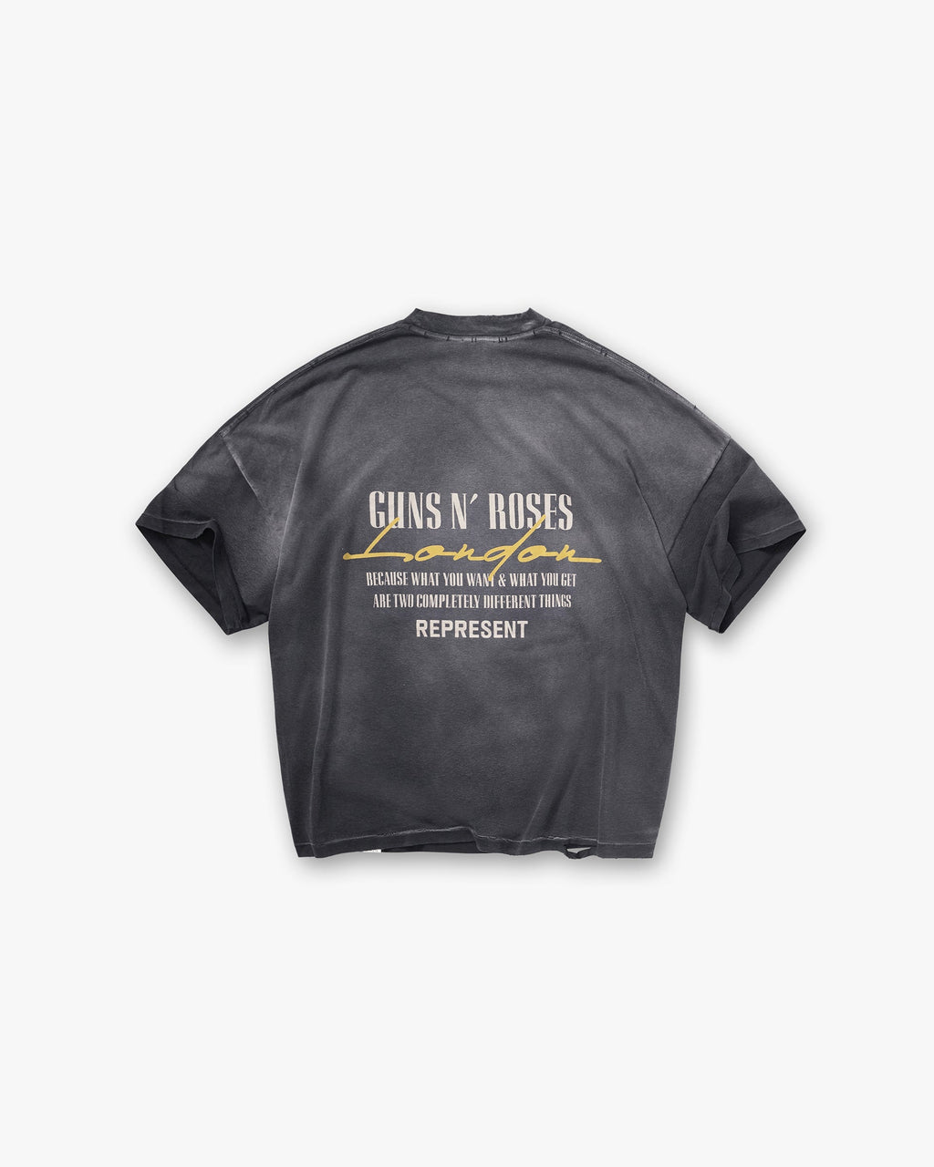 Represent X Guns N' Roses Cross T-Shirt - Stained Black