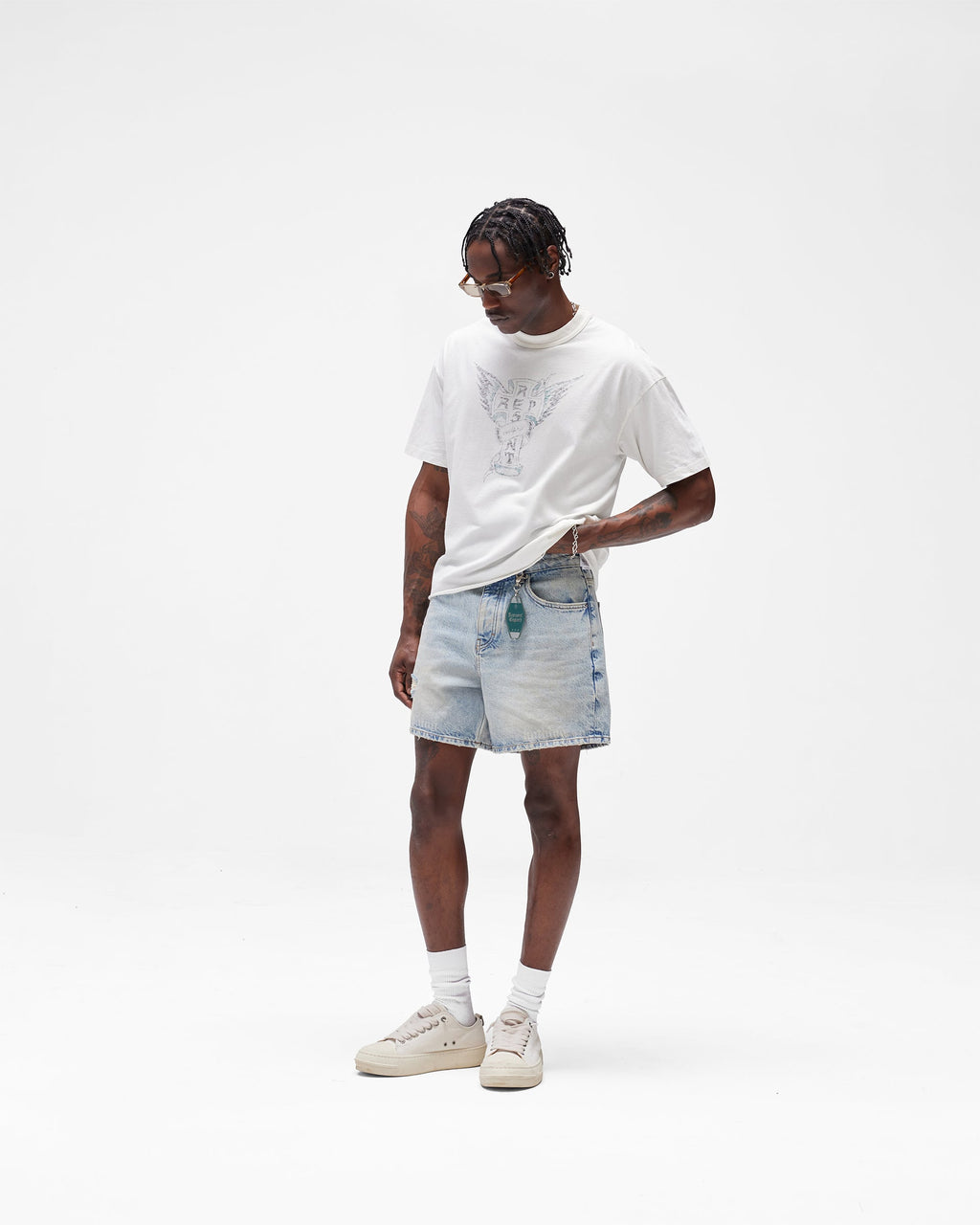 Busy Doing Nothing Denim Short - Dusty Blue