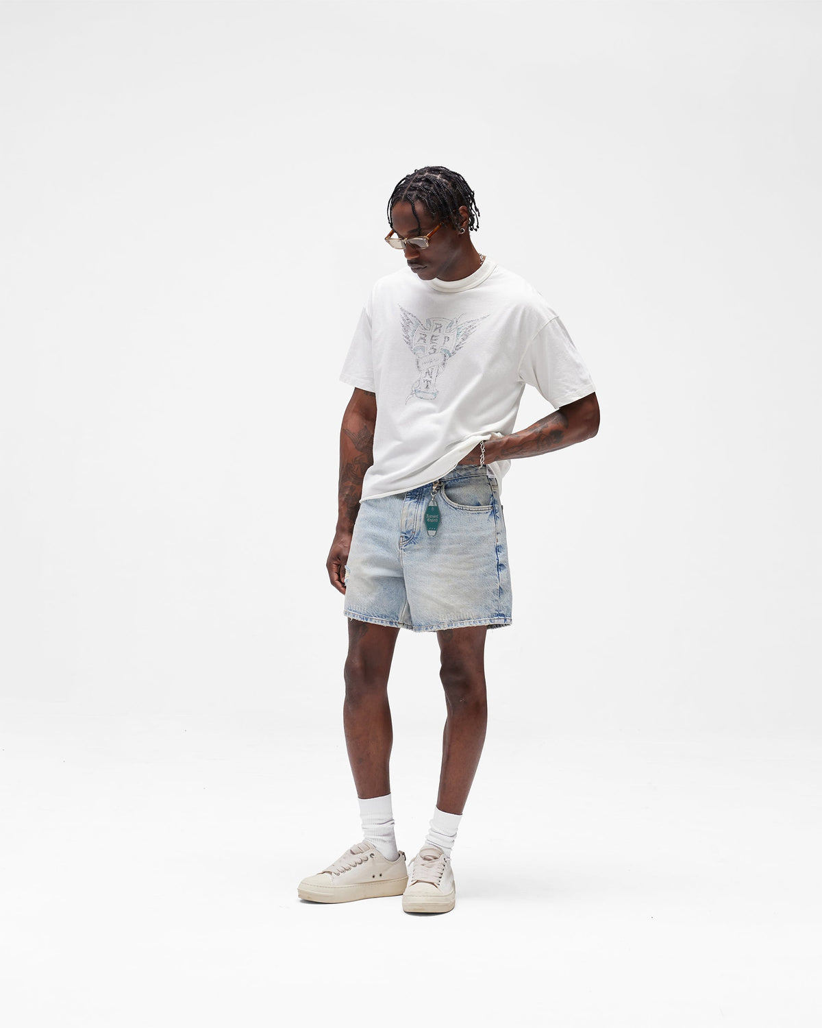 Busy Doing Nothing Denim Short - Dusty Blue
