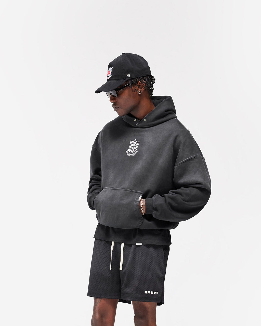 NFL Shield x Represent Hoodie - Stained Black