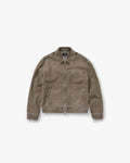 Collared Denim Jacket - Washed Olive