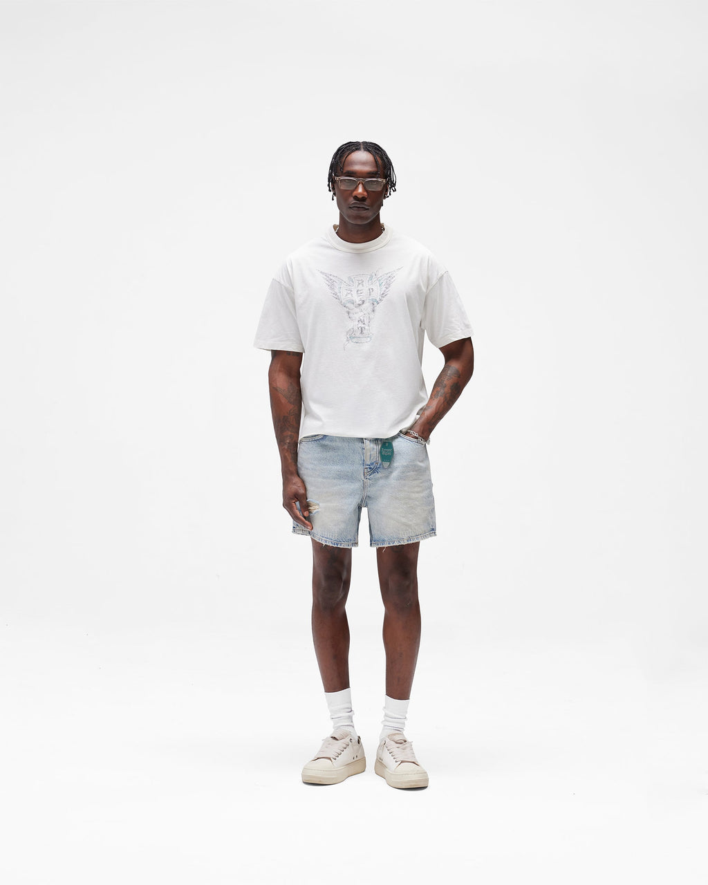 Busy Doing Nothing Denim Short - Dusty Blue