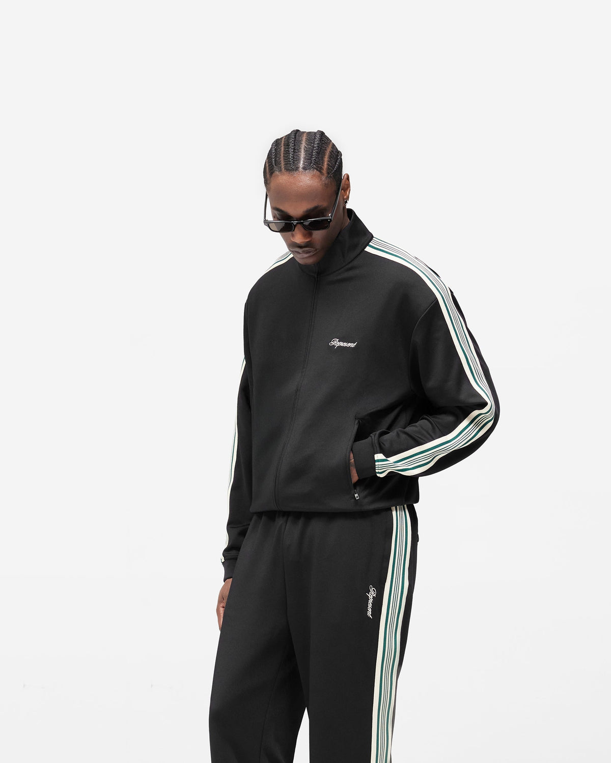 Taped Track Jacket - Jet Black