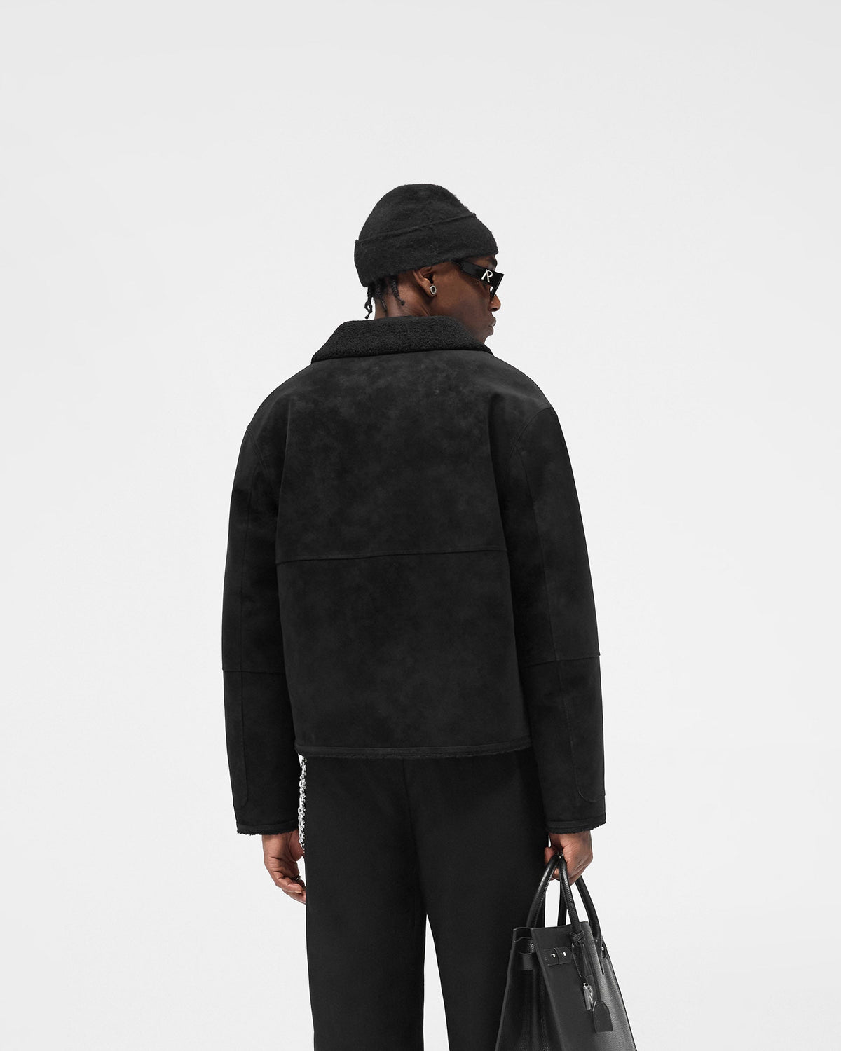 Faux Shearling Jacket - Jet Black