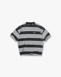 Calfornia Striped T-Shirt - Jet Black Grey Marl