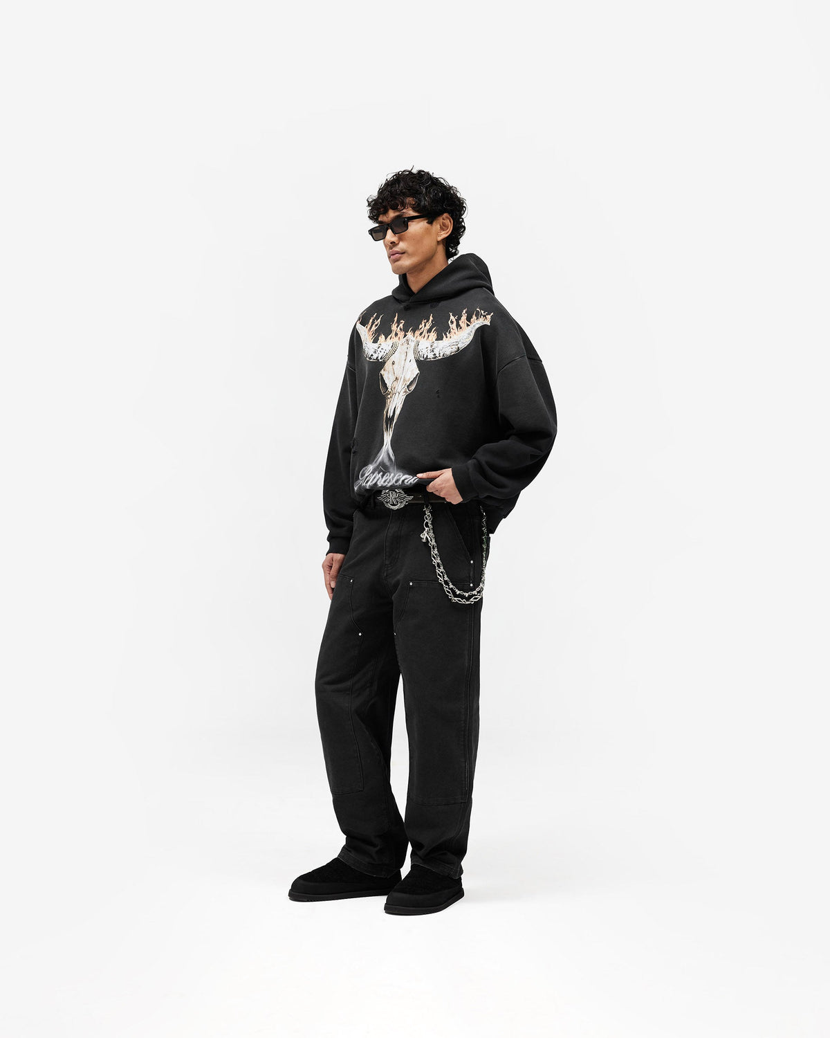 British Cowboys Hoodie - Stained Black