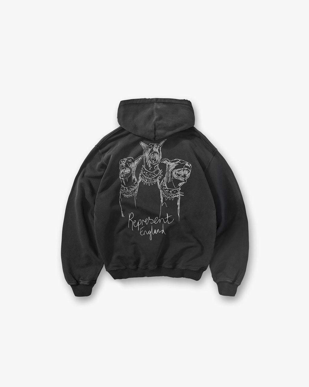 Hand Drawn Thoroughbred Hoodie - Aged Black