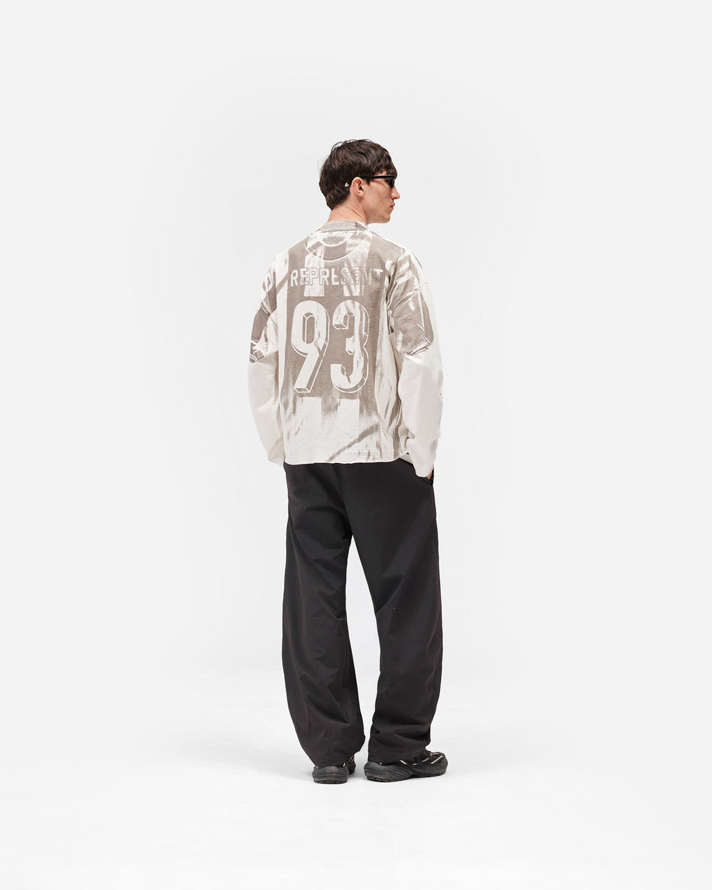 Printed Long Sleeve T-Shirt - Flat White