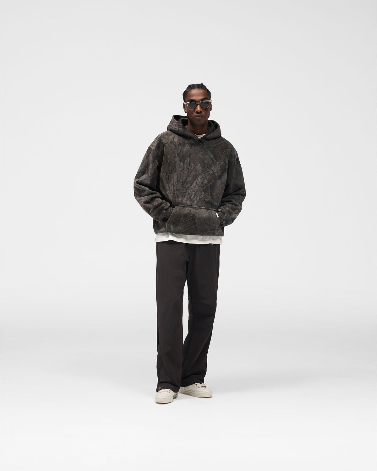 Initial Overdye Realtree® Oversized Hoodie - Overdyed Black