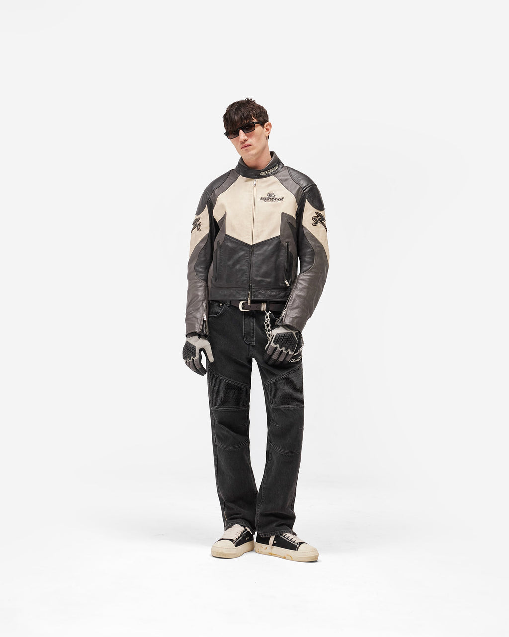 Represent X Belstaff Leather Race Jacket - Black