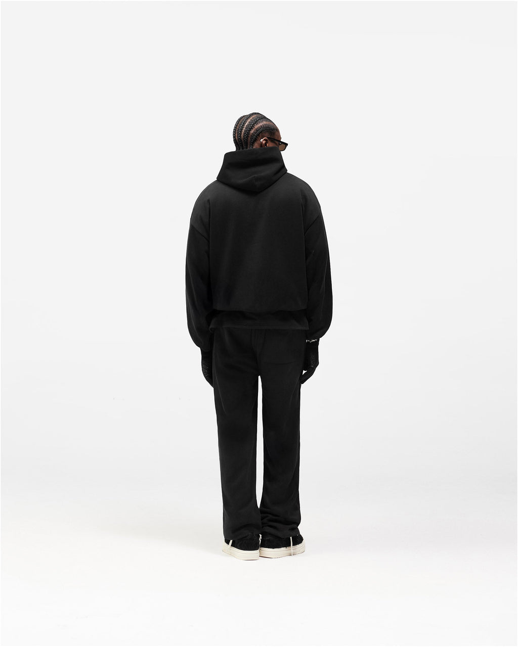 Dual Layer Script Sweatpants - Jet Black