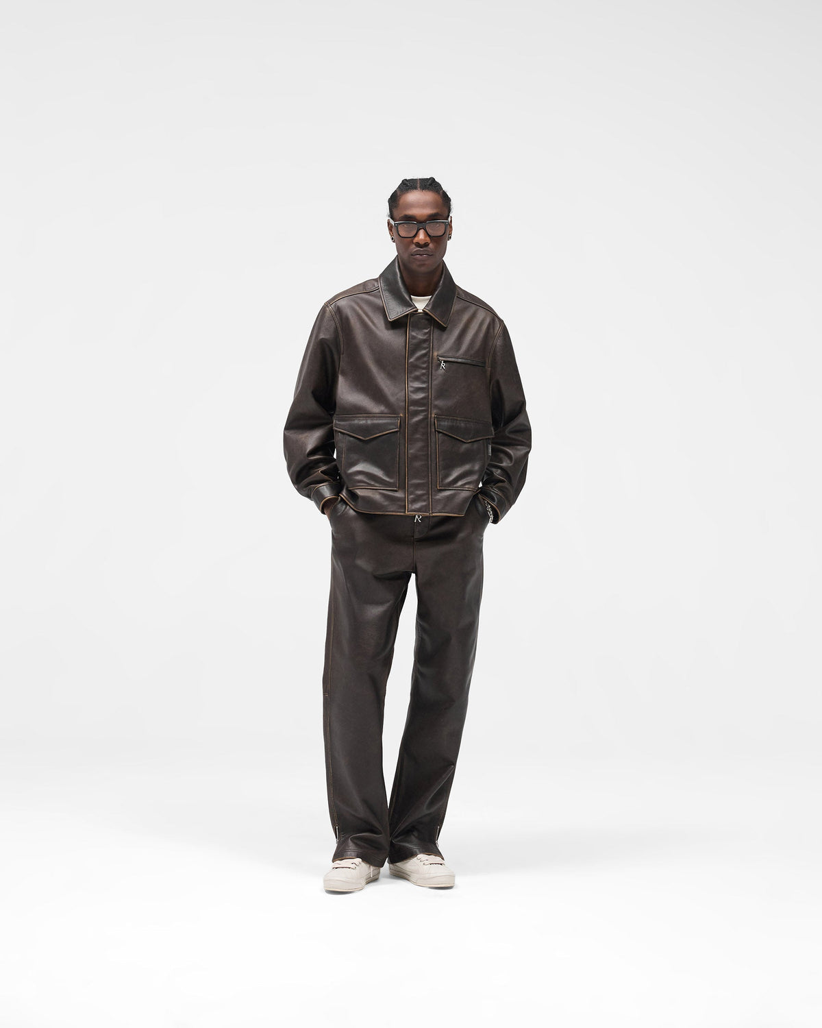 Sunfade Leather Jacket - Nero