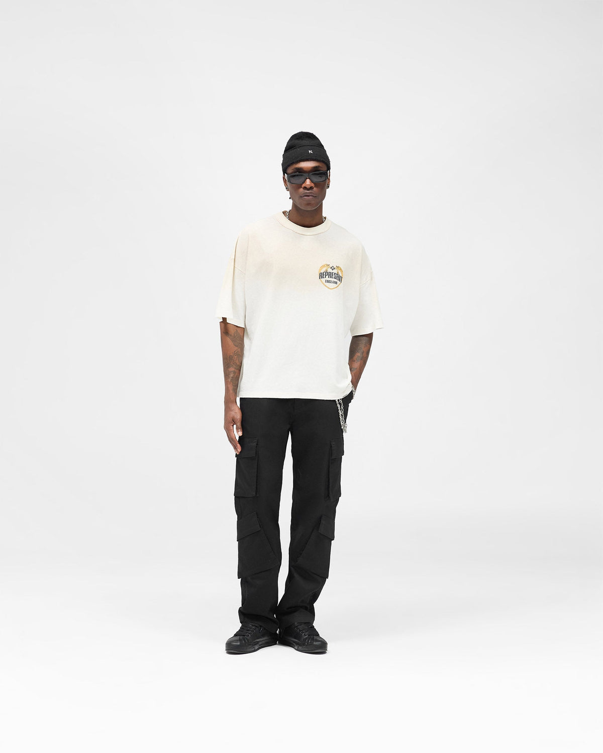 Angel Border T-Shirt - Washed Ecru