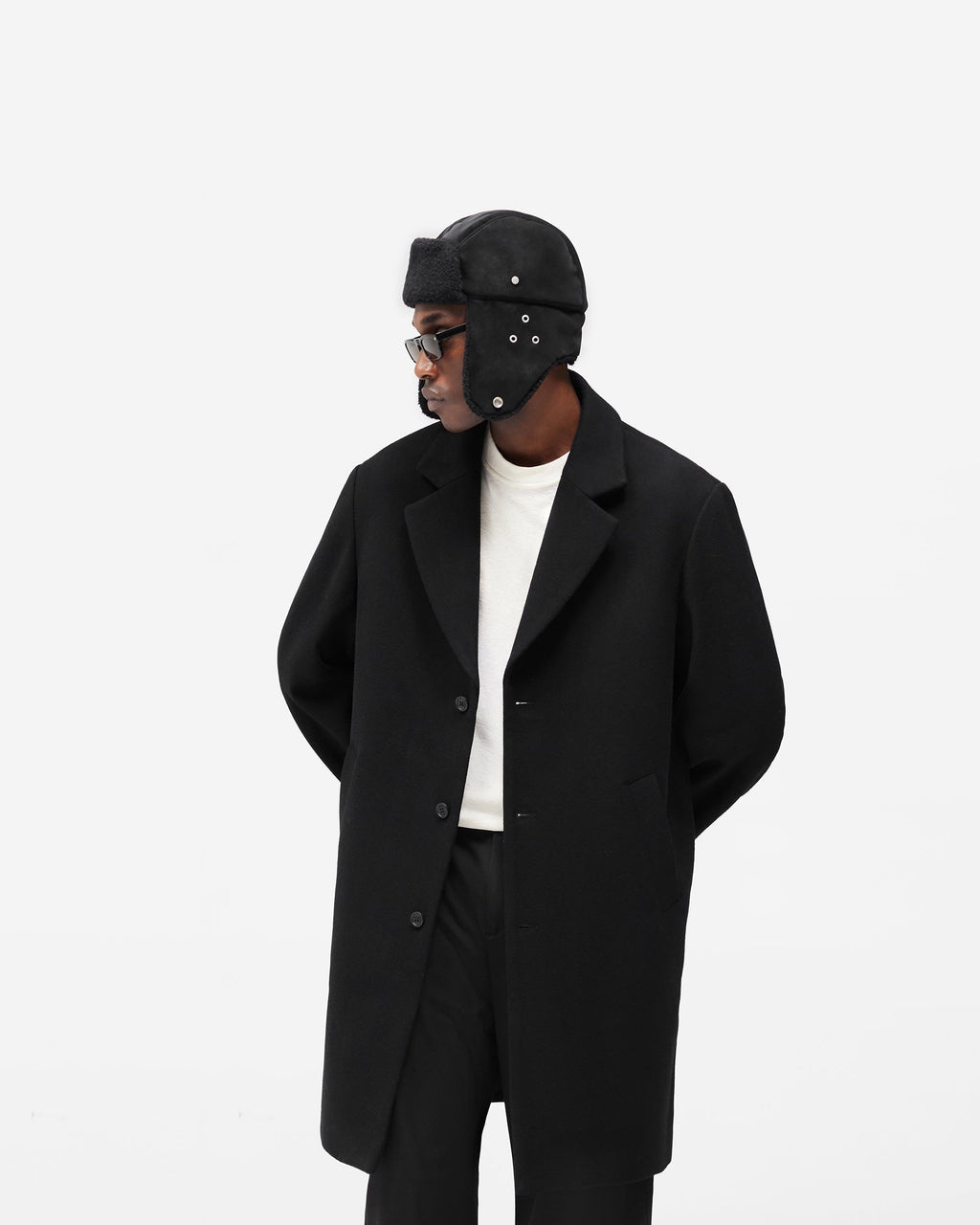 Relaxed Overcoat - Jet Black