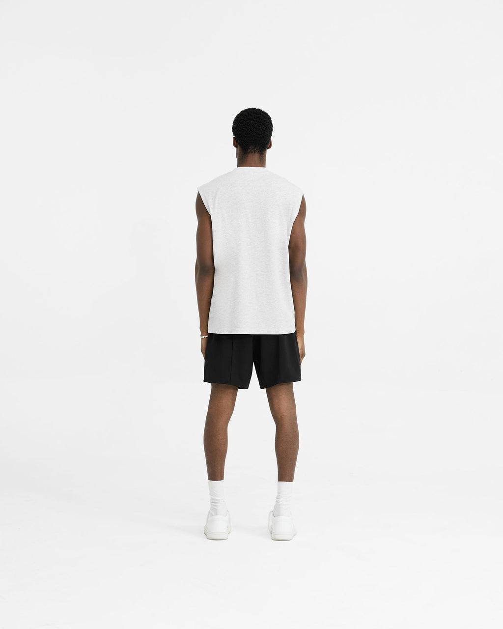 Initial Boxy Tank - Ice Grey Marl