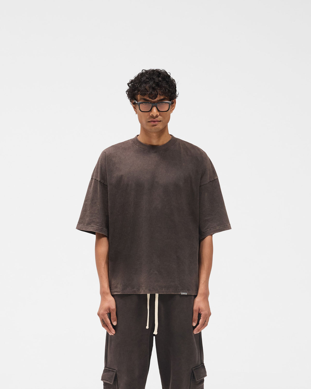 Initial Boxy T-Shirt - Coffee