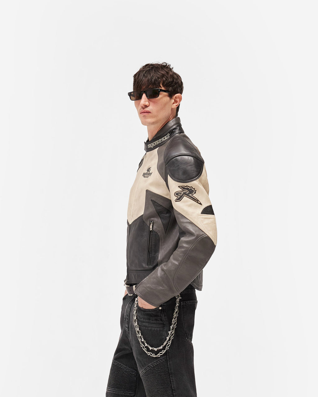 Represent X Belstaff Leather Race Jacket - Black