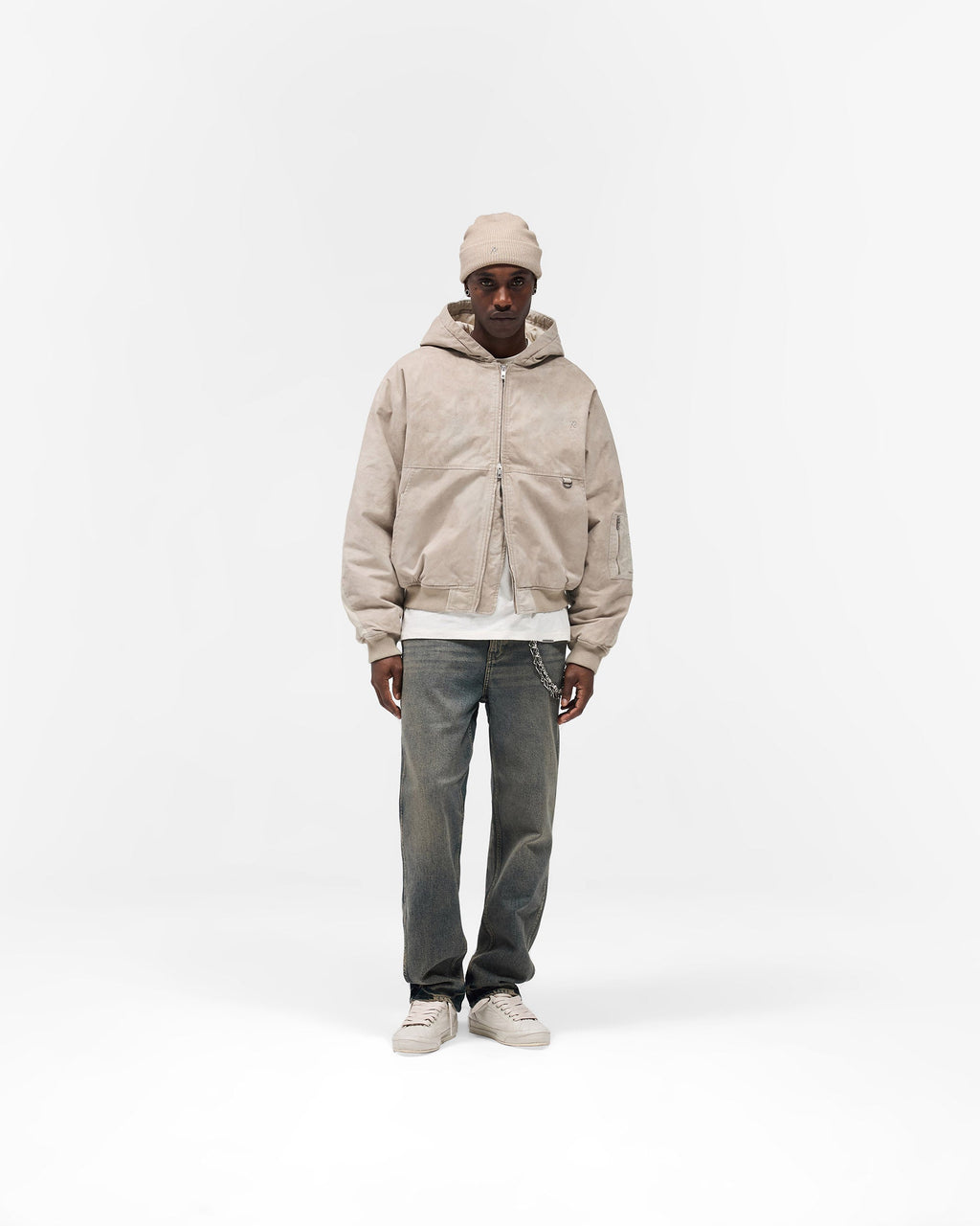 Hooded Bomber - Beige