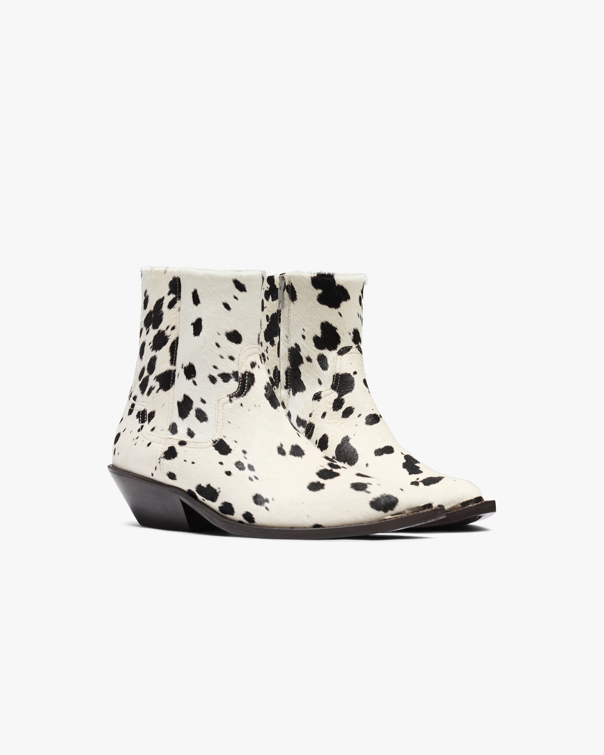 Michael Zip Boot Cowhide - Flat White Black