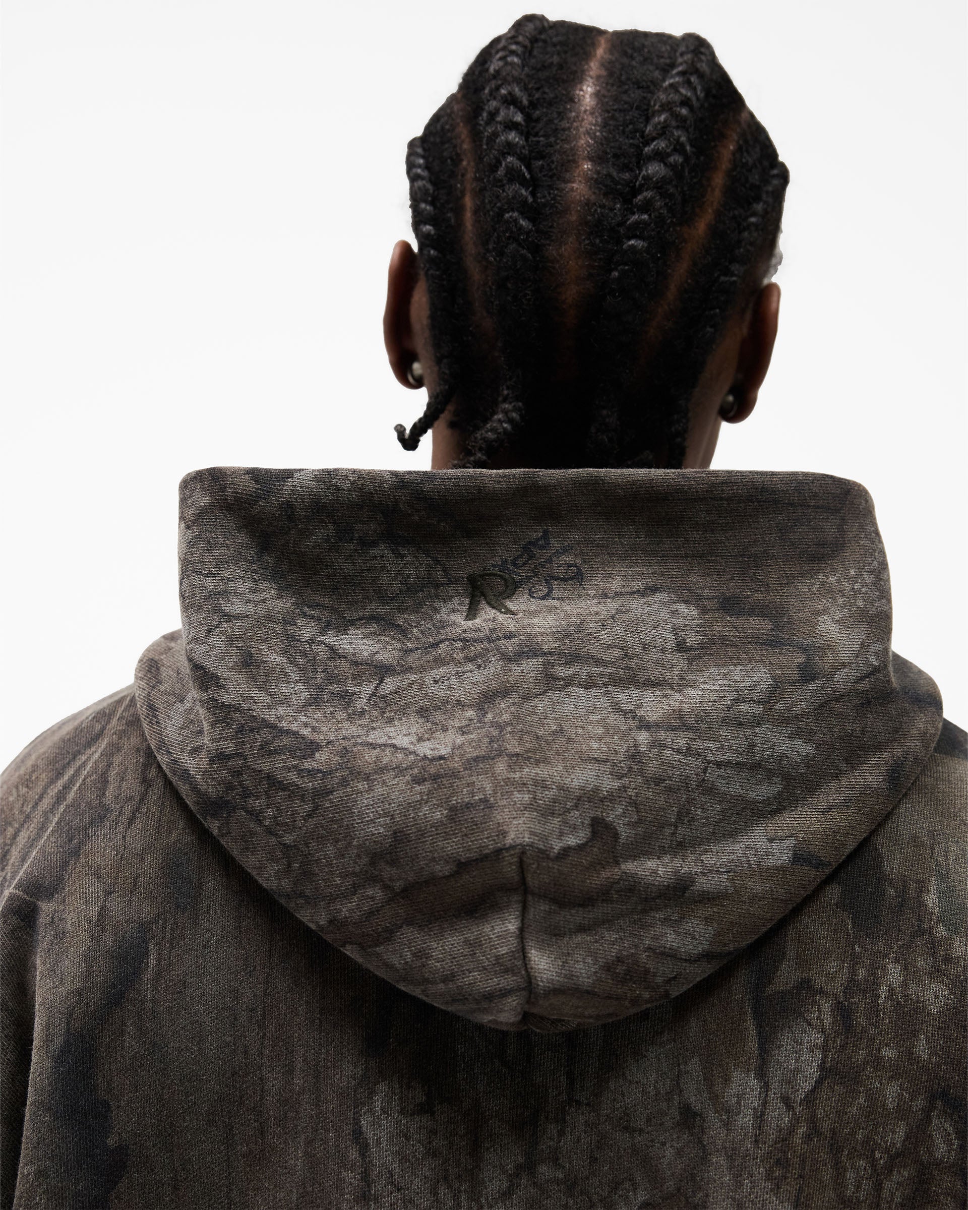 Initial Overdye Realtree® Oversized Hoodie - Overdyed Black