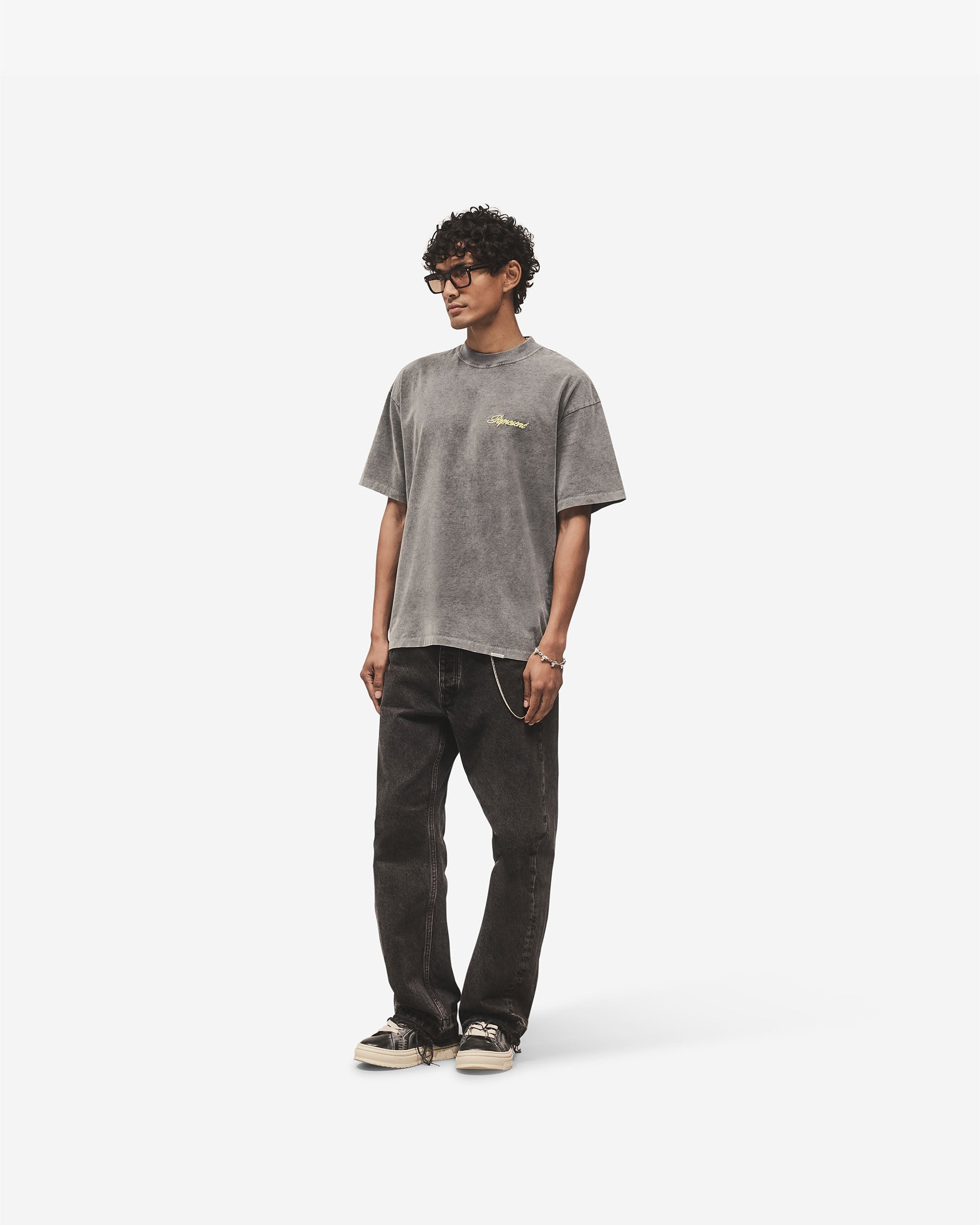 Script Logo T-Shirt - Vintage Grey