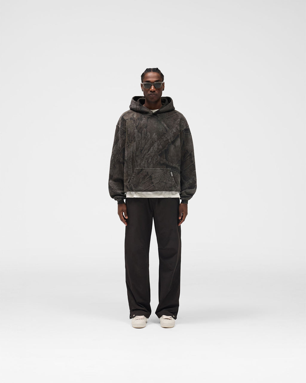 Initial Overdye Realtree® Oversized Hoodie - Overdyed Black