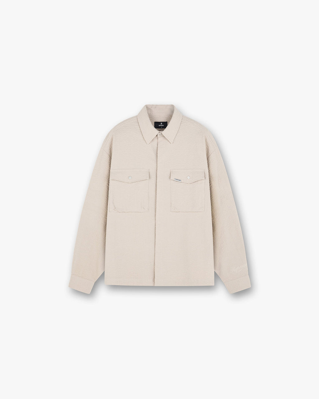 Textured Long Sleeve Shirt - Champagne