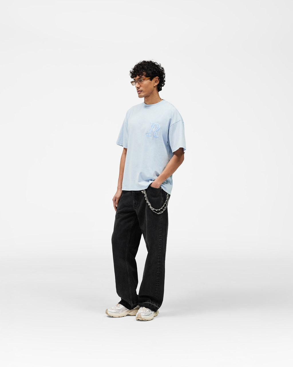 Western Initial T-Shirt - Mountain Blue