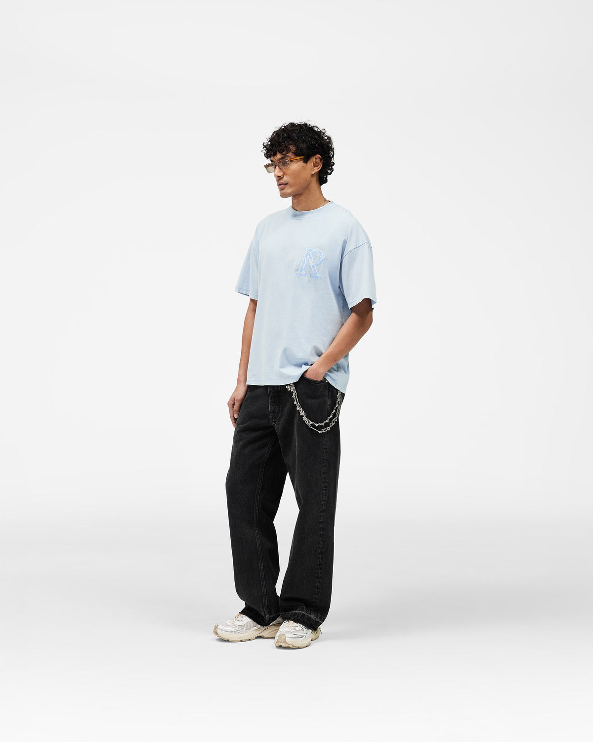 Western Initial T-Shirt - Mountain Blue