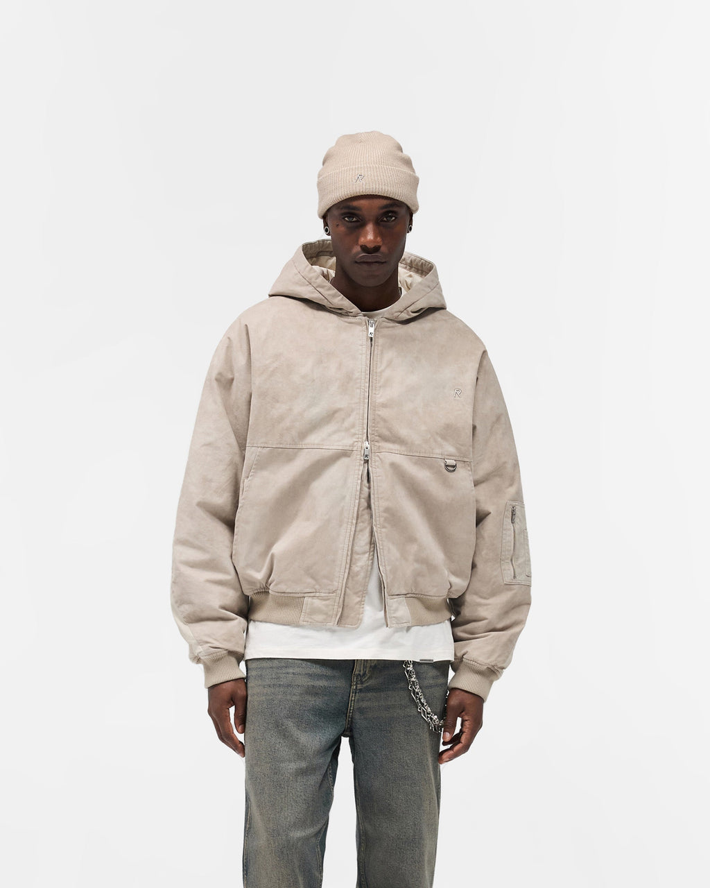 Hooded Bomber - Beige