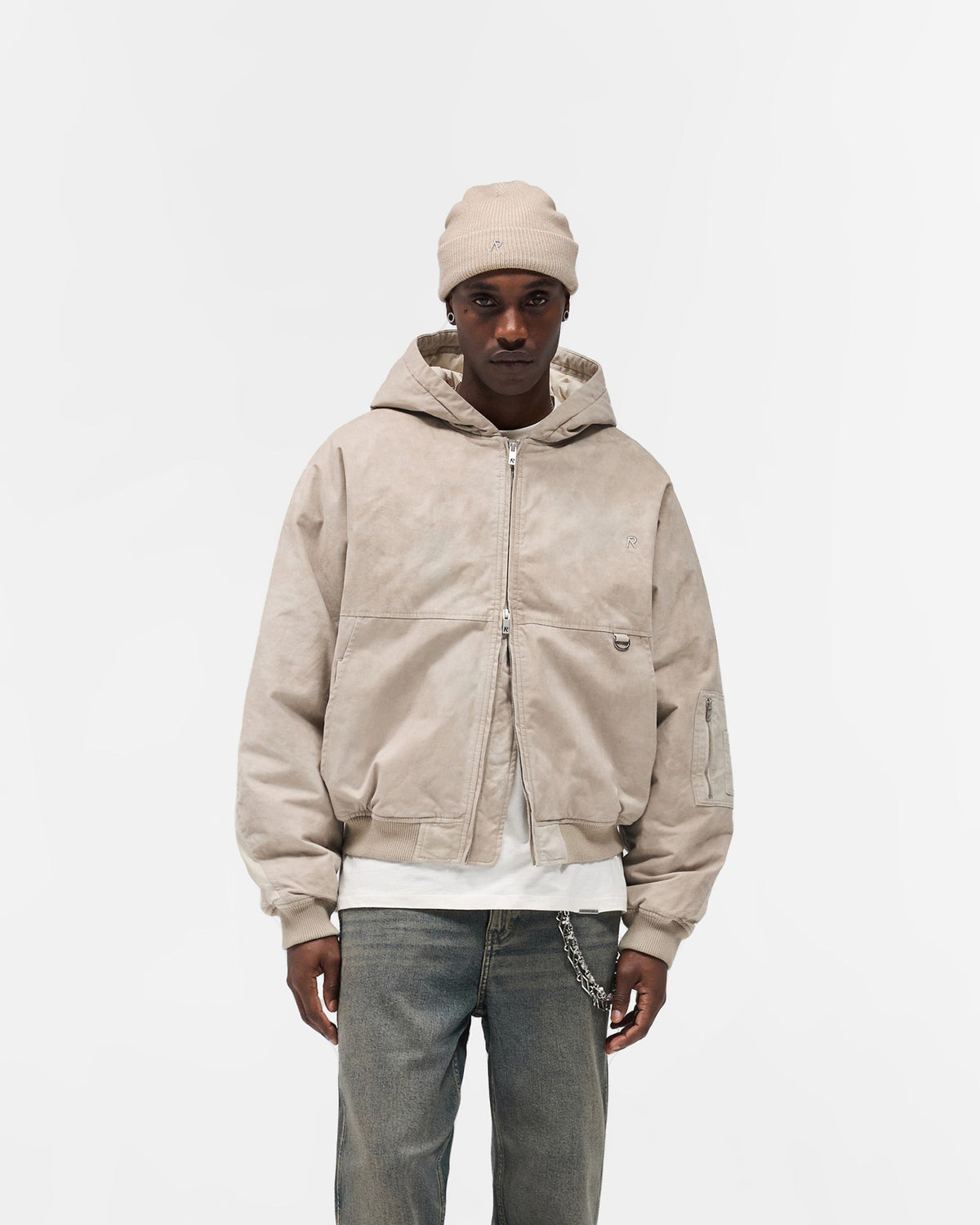 Hooded Bomber - Beige