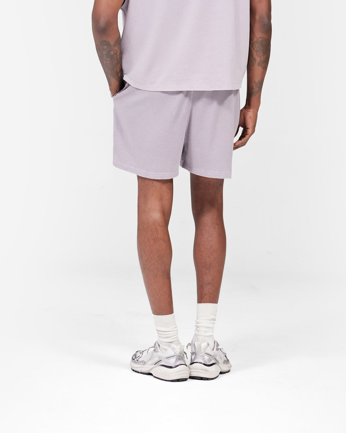 Initial Waffle Shorts- Mist