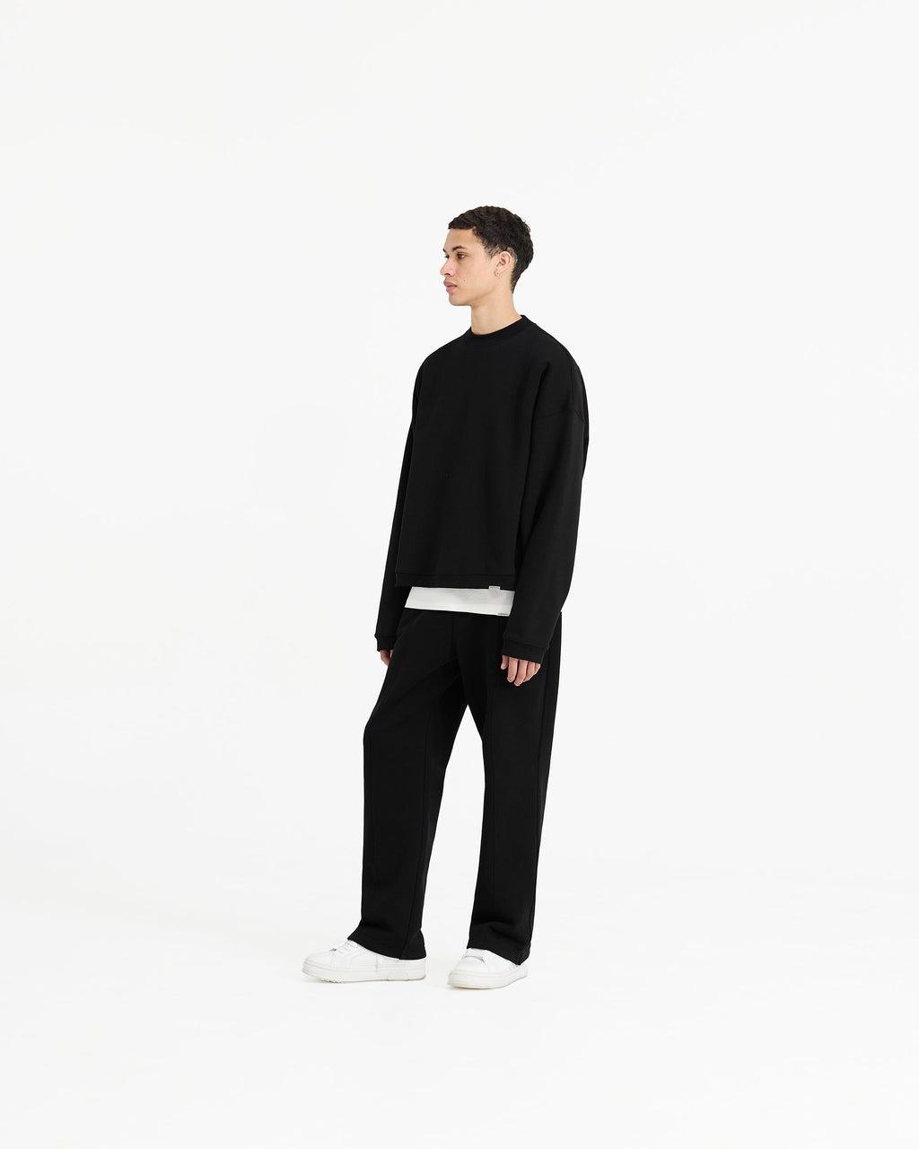 Initial Boxy Sweater - Jet Black