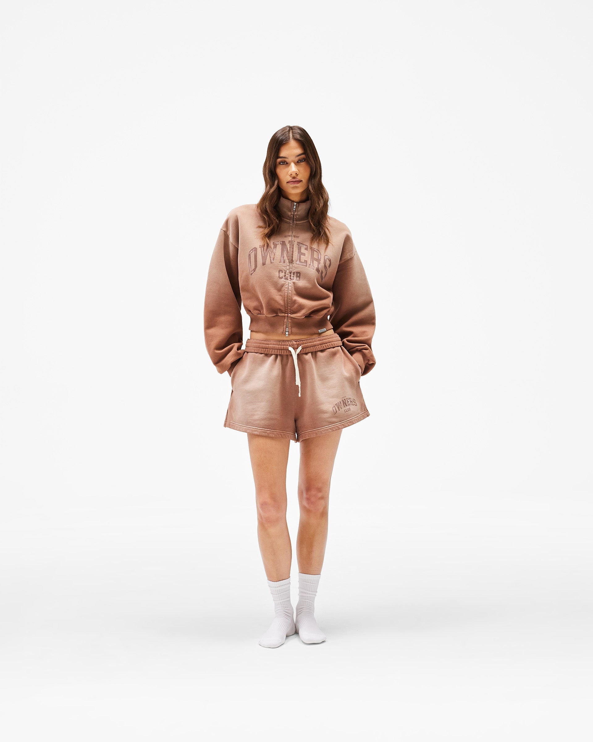 Represent Owners Club Zip Funnel Neck - Sienna