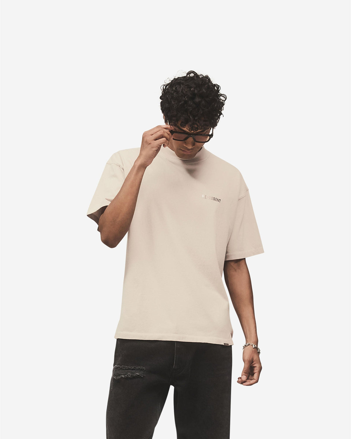 Metal Block Logo T-Shirt - Concrete