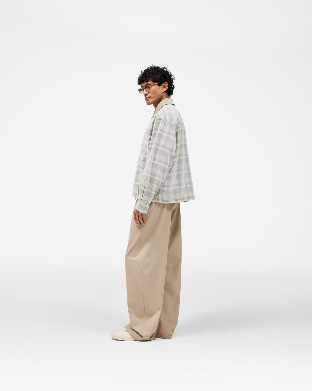Cord Zip Flannel Shirt - Mineral