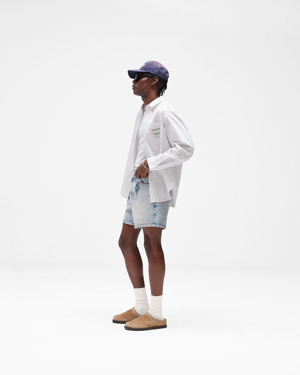Pinstripe Shirt - Flat White