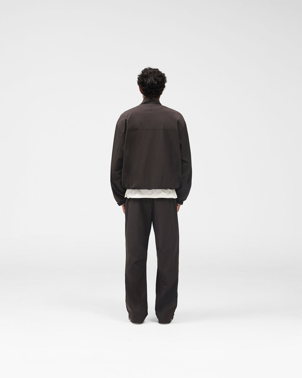 Initial Nylon Track Jacket - Coffee
