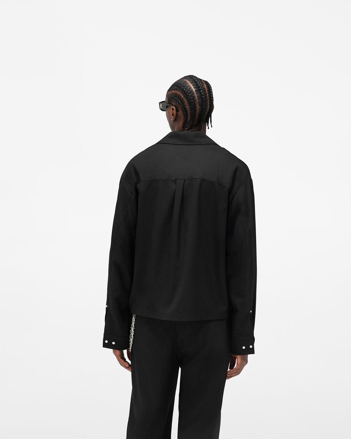 Zip Up Wool Overshirt - Jet Black