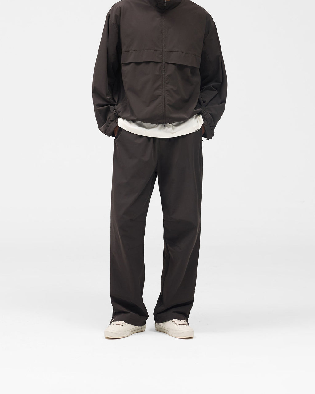 Initial Nylon Track Pant - Coffee