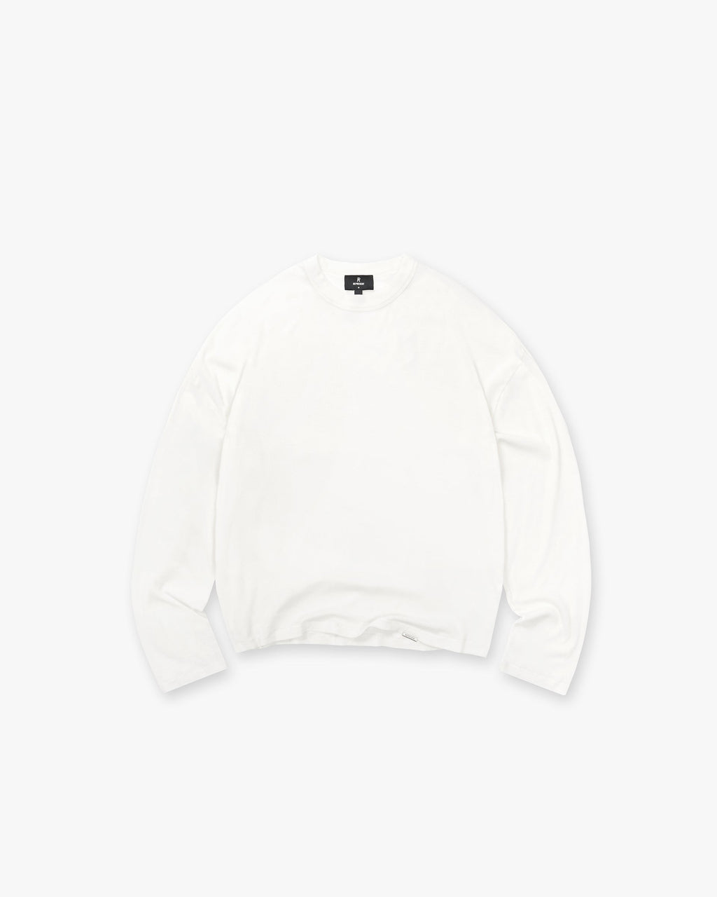 Initial Sheer Rib Long Sleeve T-Shirt - Flat White